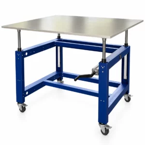 Établi sur mesure réglable en hauteur par manivelle
