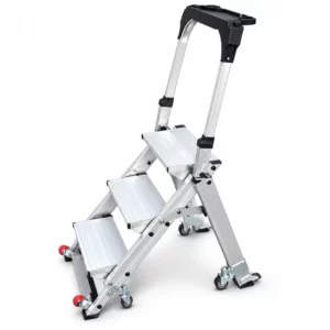 Marchepied aluminium pliant avec garde-corps pliant