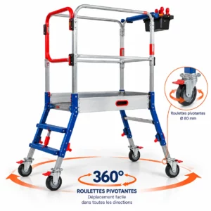 Plateforme Gazelle à roulettes pivotantes 150 kg